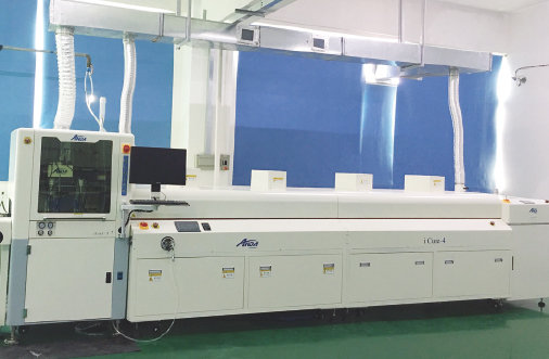 Selective conformal coating production line for circuit boards
